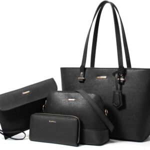 Women Fashion Handbags Wallet Tote Bag Shoulder Bag Top Handle Satchel Purse Set 4pcs